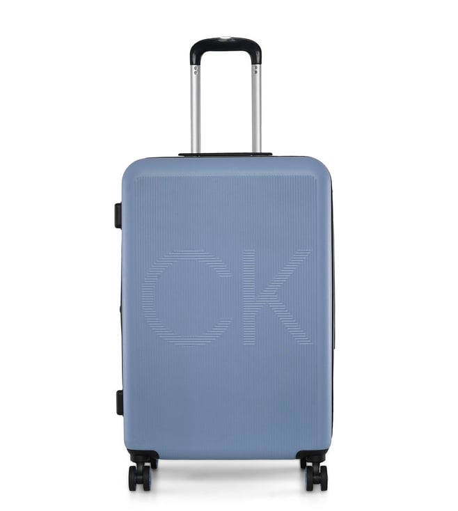 Buy Calvin Klein Forever Blue Vision Hard Checked Luggage @ Tata CLiQ Luxury