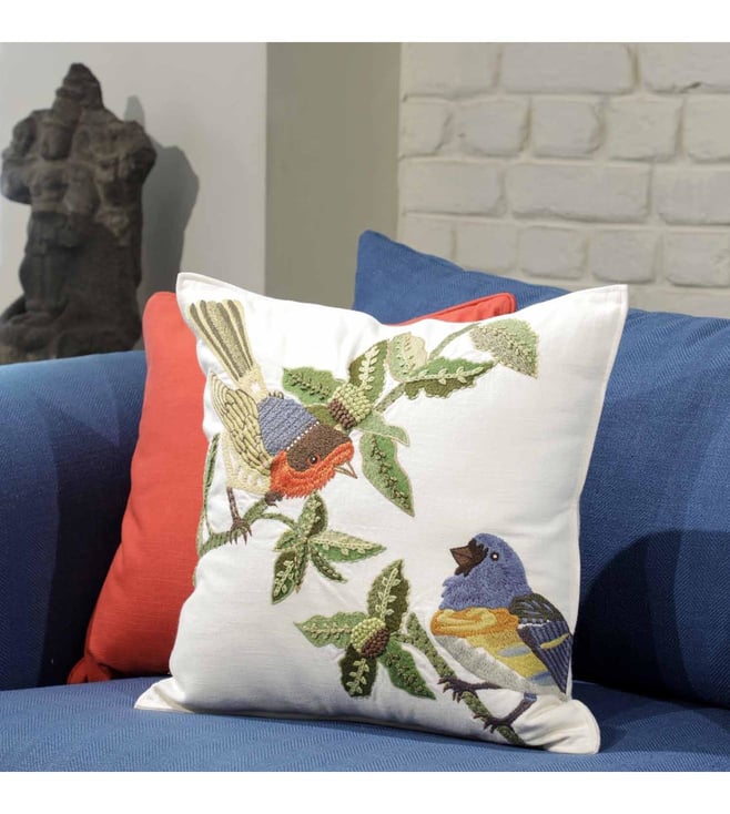 Pier one vintage embroidered bird clearance pillow