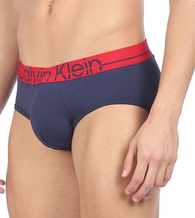 Buy Calvin Klein Underwear Blue Shadow Logo Classic Fit Briefs for Men