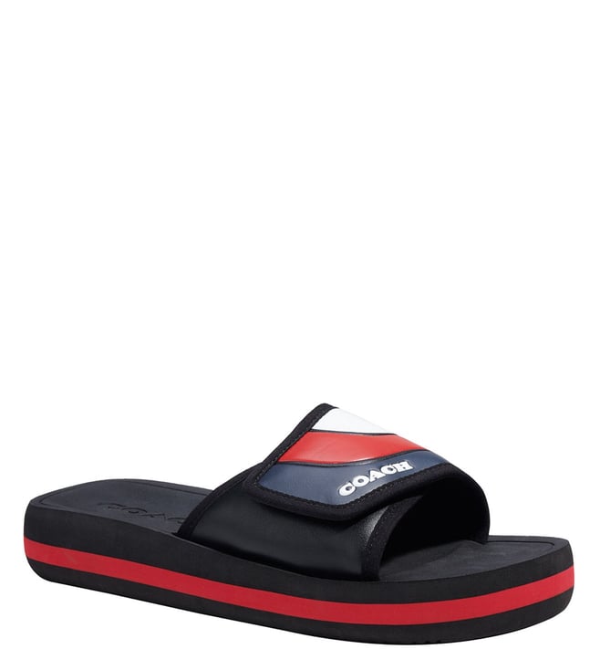 Buy Coach Black Sports Slide Sandals for Men Online Tata CLiQ Luxury