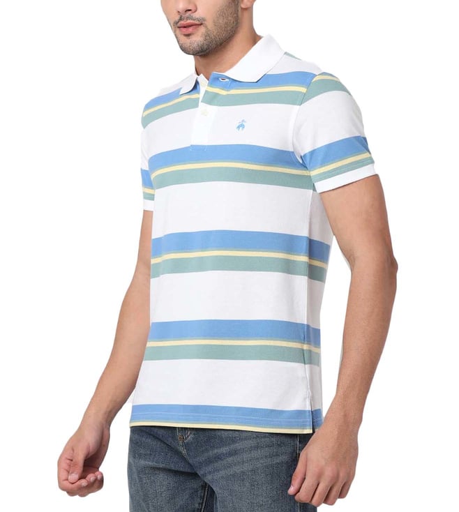 Buy Brooks Brothers Open White Stripes Slim Fit Polo TShirt for Men