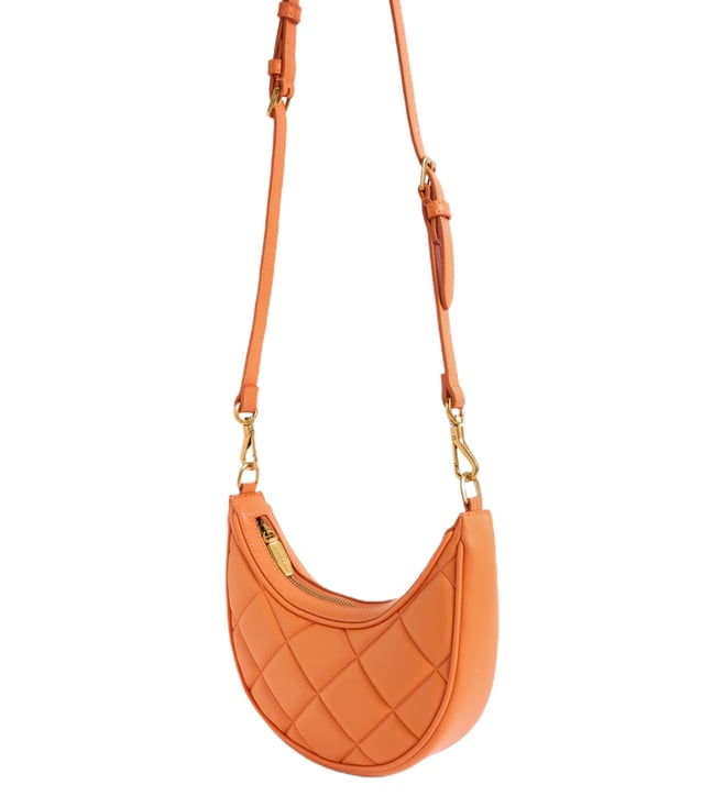 Buy Charles & Keith Orange ChainHandle Small Crescent Bag for Women