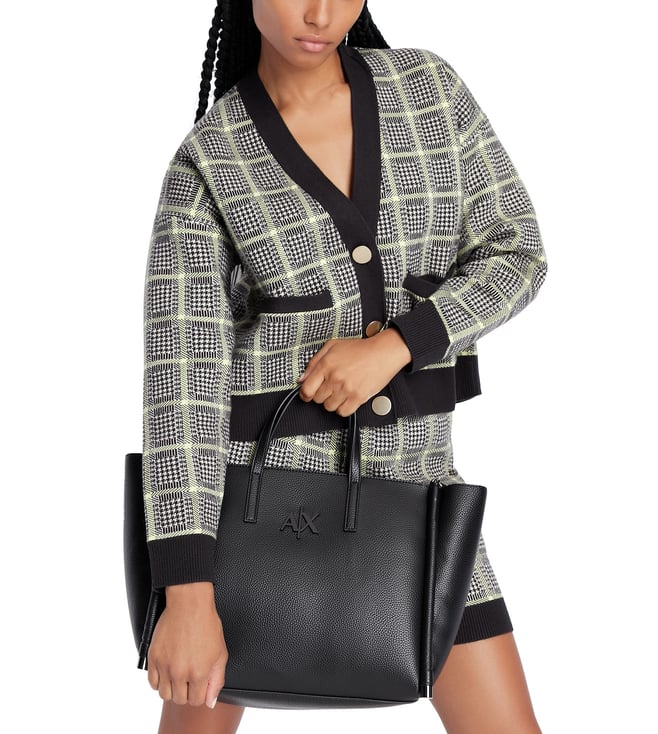 Buy Armani Exchange Black Metal Logo Tote for Women Online Tata CLiQ
