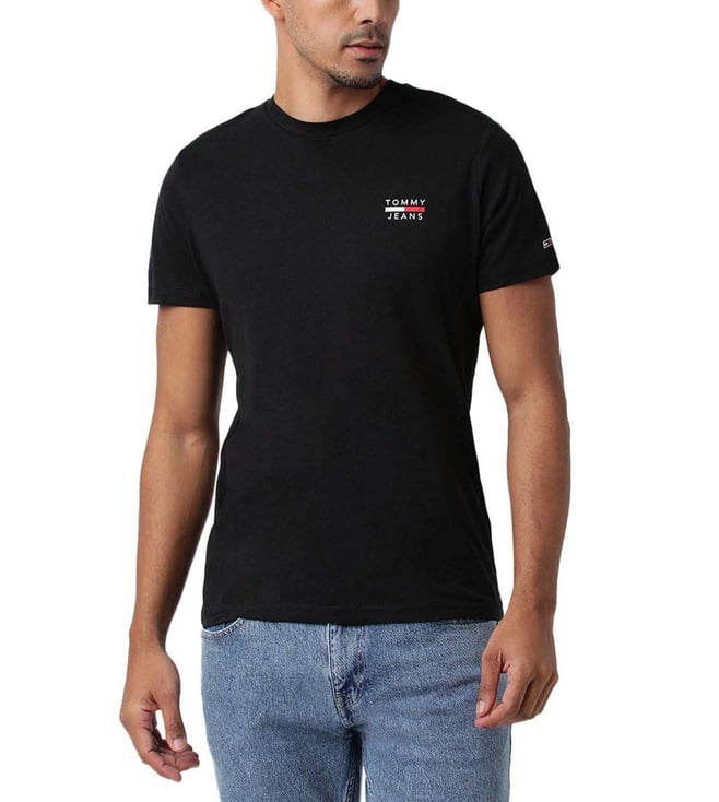 Black tommy cheap jeans t shirt