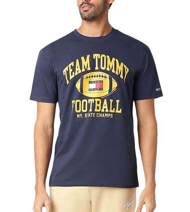 Buy Tommy Jeans Men T-Shirt Navy Logo Online Tata Luxury @ for Fit Twilight CLiQ Regular