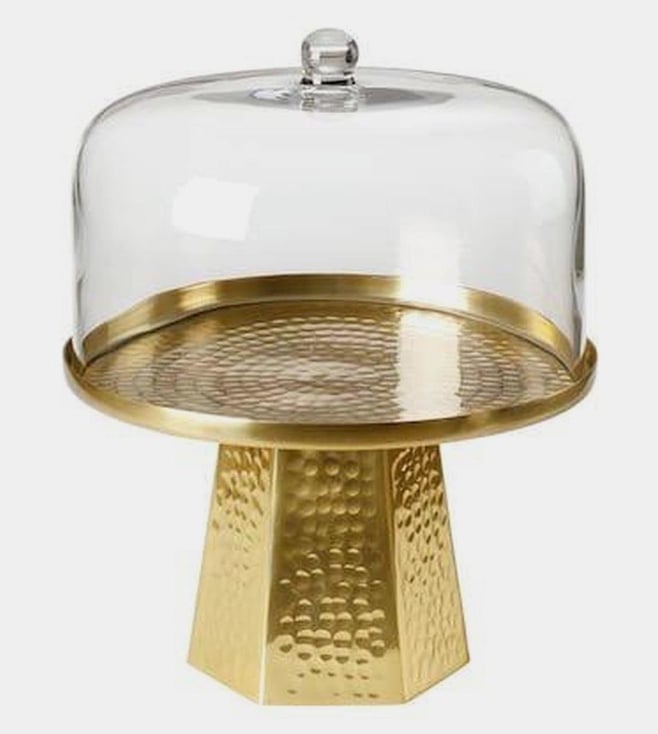 GOKVÄLLÅ cake stand with lid, 27 cm (11