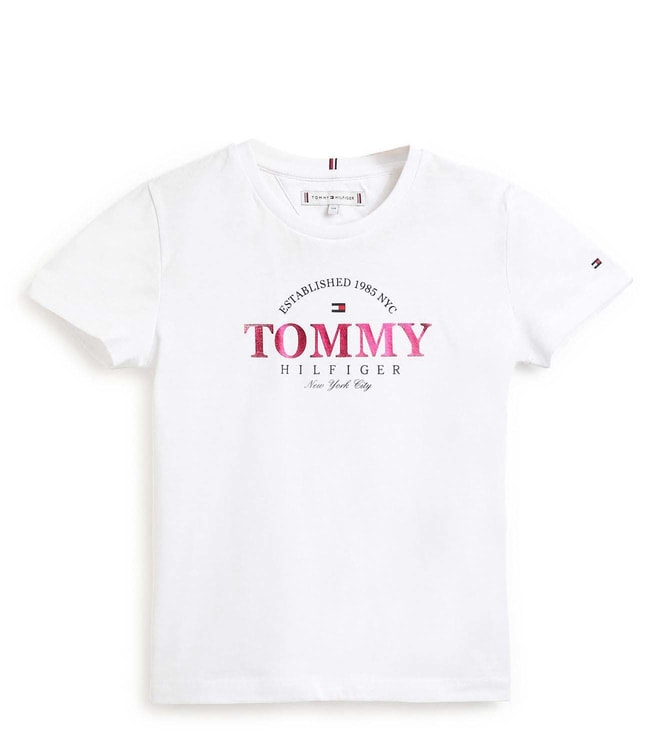 Tommy Hilfiger Kids White Logo Regular Fit T-Shirt