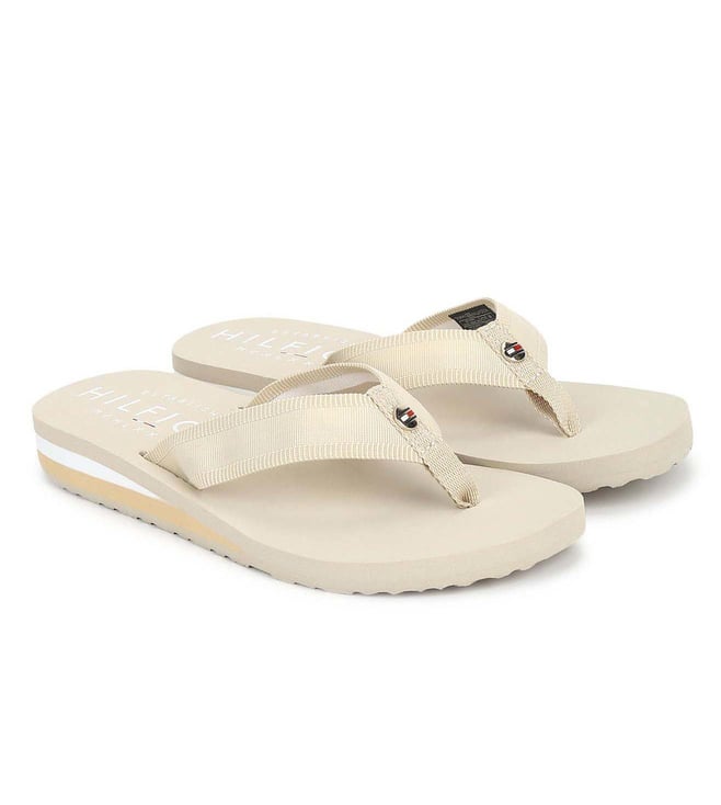 Buy Tommy Hilfiger Classic Beige Flip Flops for Women Online Tata