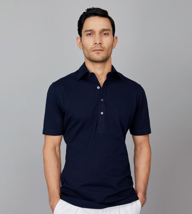 Buy Camessi Collections Midnight Blue Popover Polo Shirt for Women ...
