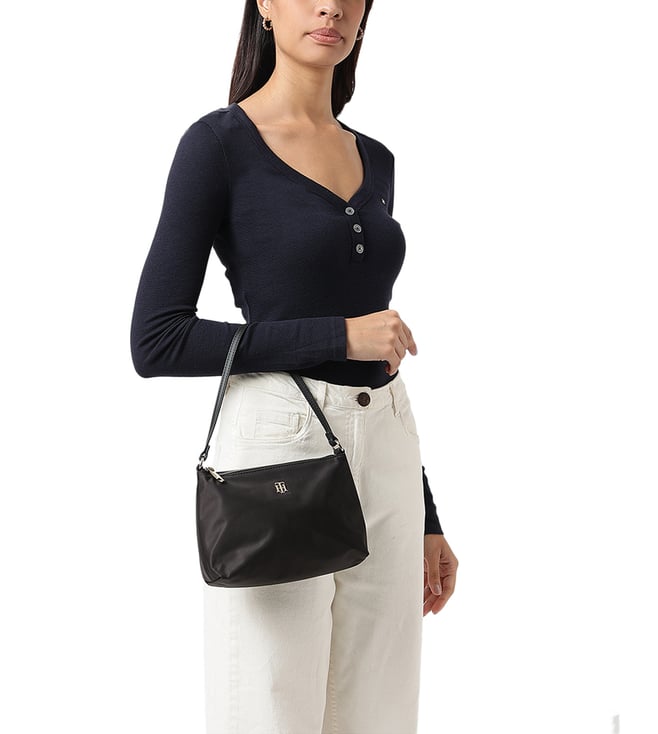 Buy TOMMY HILFIGER Black Medium Shoulder Bag for Women Online Tata