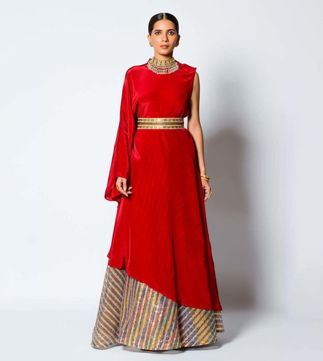Buy Halt Up Short Anarkali with Pant and Dupatta for Women Online  Tata  CLiQ Luxury