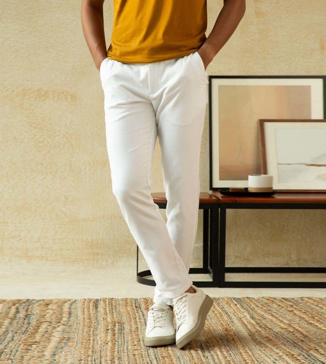 Buy Polo Ralph Lauren Mens White Buckled Silk Shantung Trouser Online   708559  The Collective