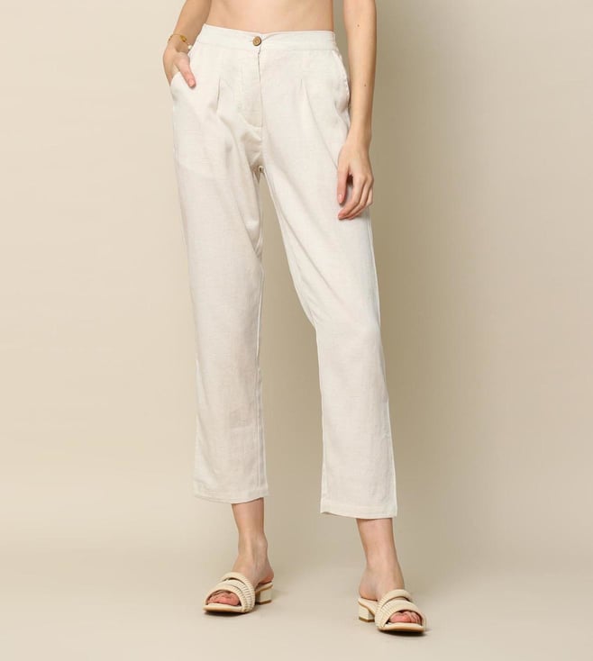 Whisper Tapered Trousers Summer White | French Connection UK