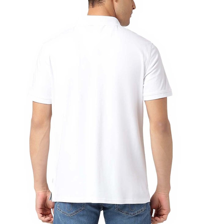 Buy Calvin Klein Jeans Brilliant White Regular Fit Polo T-Shirt for Men ...