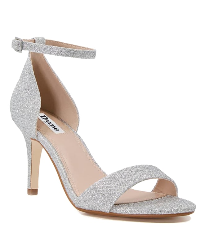 Buy Dune London Silver MATEO Shimmer Ankle Strap Sandals for Women