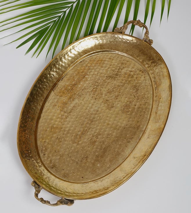 Buy FABINDIA Antique Brass Jiera Brass Platter - Oval Online @ Tata CLiQ  Luxury