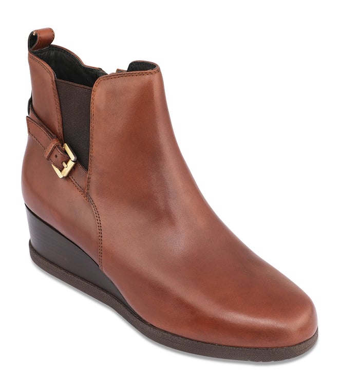 áspero Arreglo Tranquilizar Buy Geox Brown Anylla Ankle Boots for Women Online @ Tata CLiQ Luxury