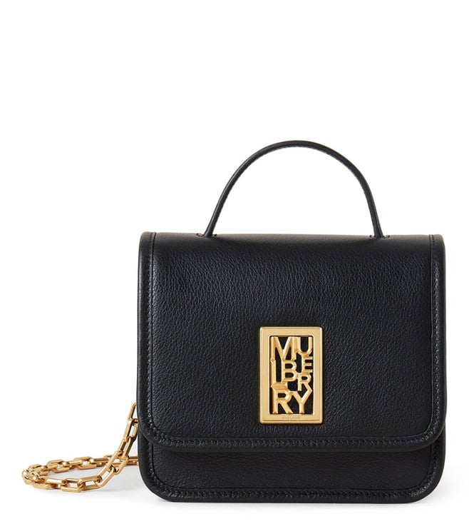 Mulberry Darley Small Shoulder Bag in Black Heavy Grain Leather - SOLD