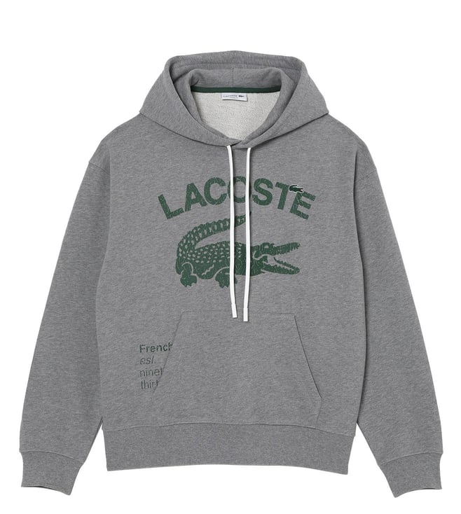 Gray lacoste outlet hoodie