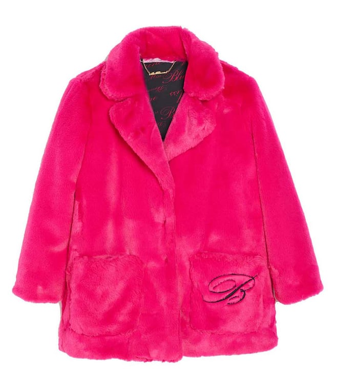 Sal & Pimenta Girls Quilted Jacket Coat - Floral Lining - Bright Pink