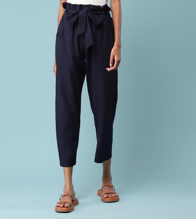 Buy Smarty Pants Womens Silk Satin tie up Belt Trouser S Grey at  Amazonin