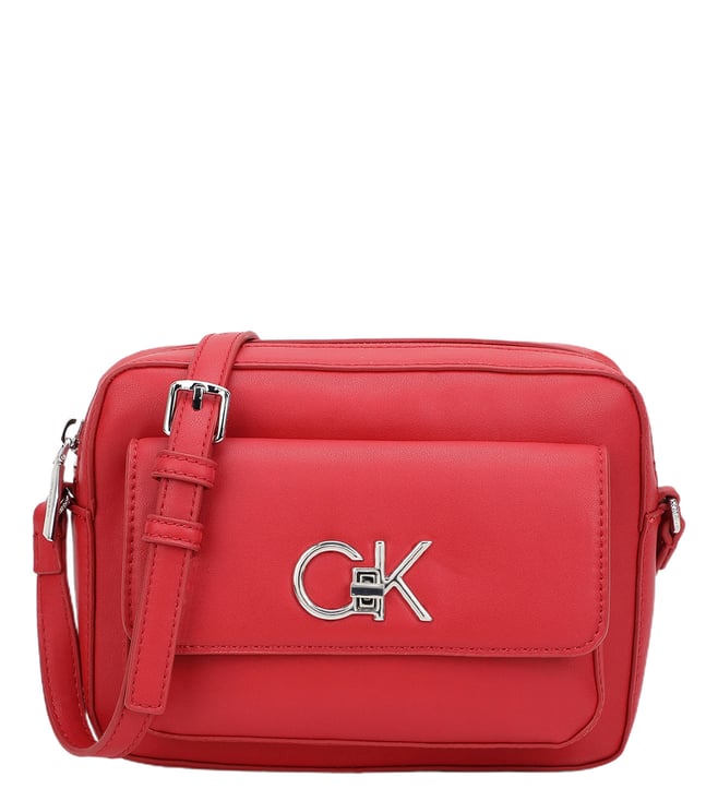 Red Calvin Klein Shoulder Bag With Dust Bag