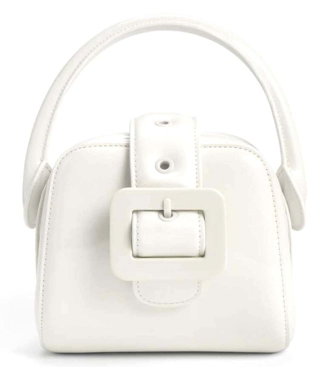 Sonnet Two-Tone Chain Handle Shoulder Bag - White