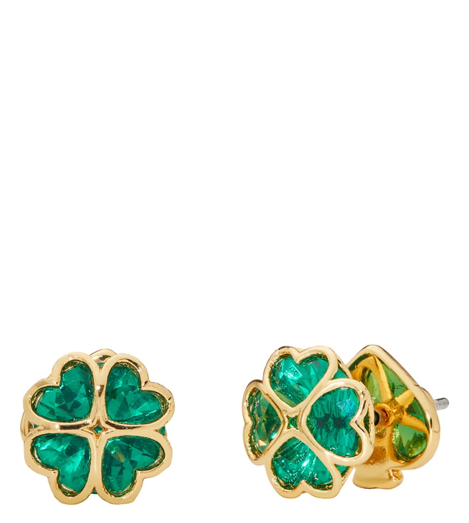 NWT Kate Spade Rise Shine Round Stud Earring Simulated Emerald Green Gold  Plated  eBay
