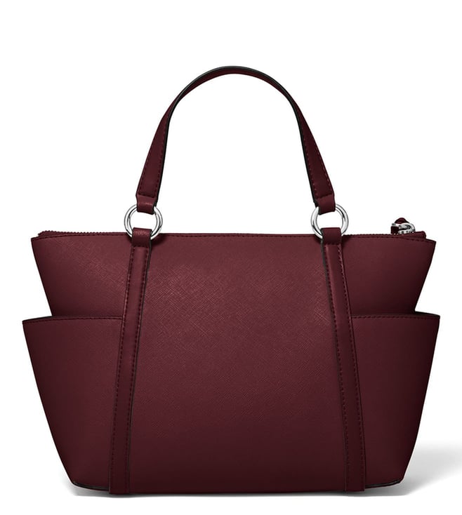 Michael Kors Sullivan Small Convertible Top Zip Tote Merlot Shoulder Strap  New