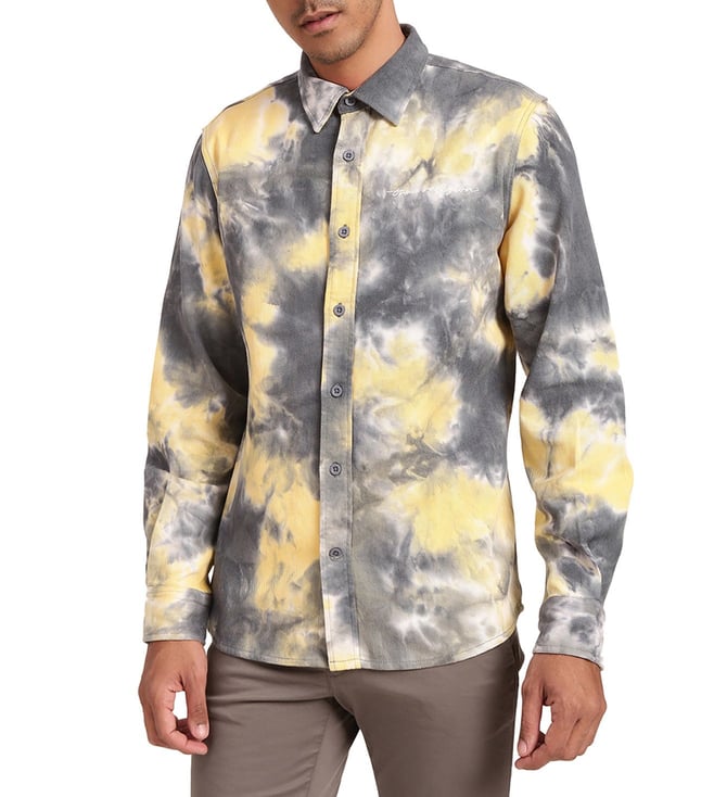 Buy True Religion Multi Color Tie And Dye Cutaway Collar Shirt for