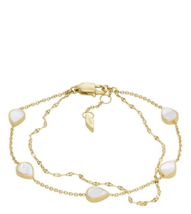 Teardrop White Mother-of-Pearl Chain Bracelet - JF04317710 - Fossil