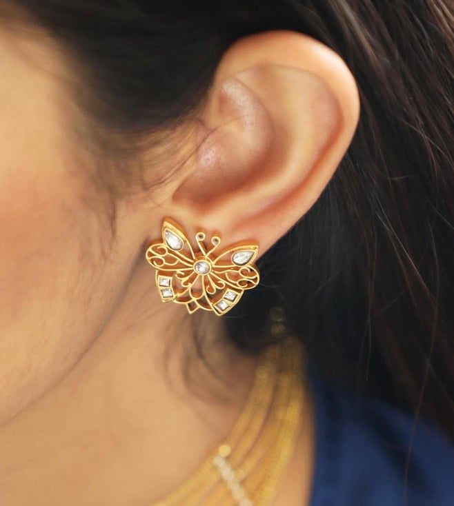 Gold Butterfly Earring