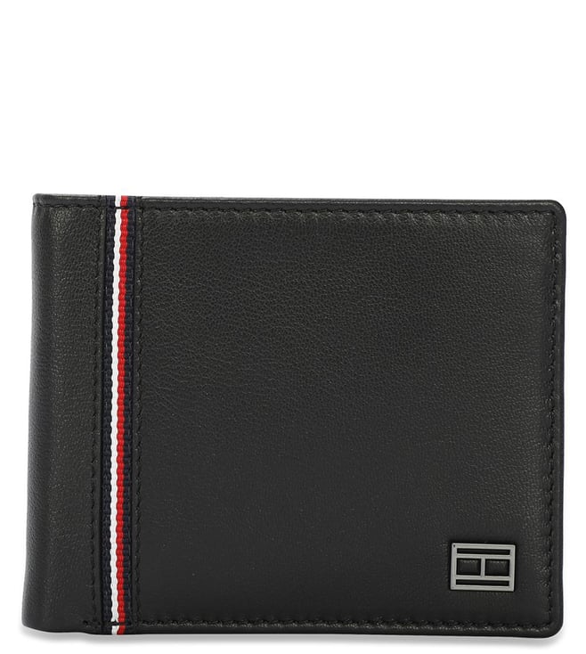 Buy Tommy Hilfiger Black Gregor Global Coin Leather Bi-Fold Wallet