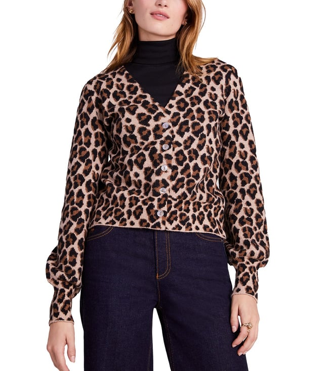 Buy Kate Spade Roasted Cashew Leopard Regular Fit Cardigan for Women Online  @ Tata CLiQ Luxury