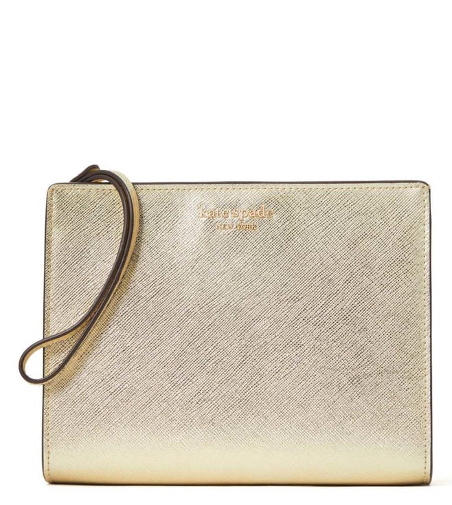 Buy Kate Spade Gold Spencer Medium Metallic Wristlet Wallet for Women  Online @ Tata CLiQ Luxury