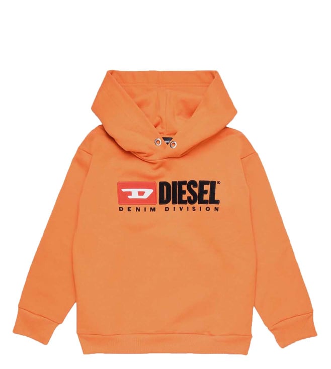 Buy Diesel Kids Orange Logo Regular Fit Hoodie Online @ Tata CLiQ Luxury