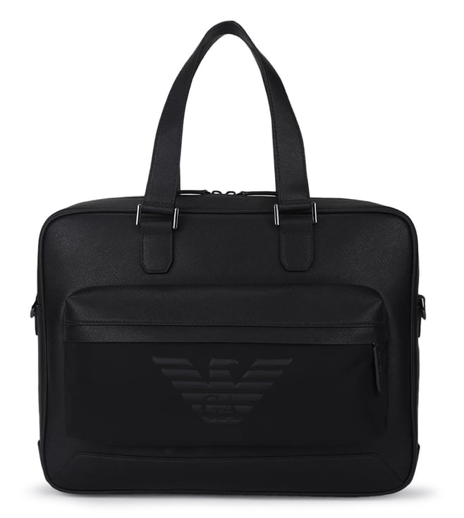 Buy Emporio Armani Black Logo Detailing Large Briefcase Bag Online @ Tata  CLiQ Luxury