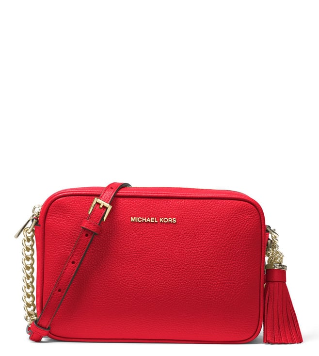 Buy MICHAEL Michael Kors Red Ginny Medium Leather Cross Body Bag for Women  Online @ Tata CLiQ Luxury