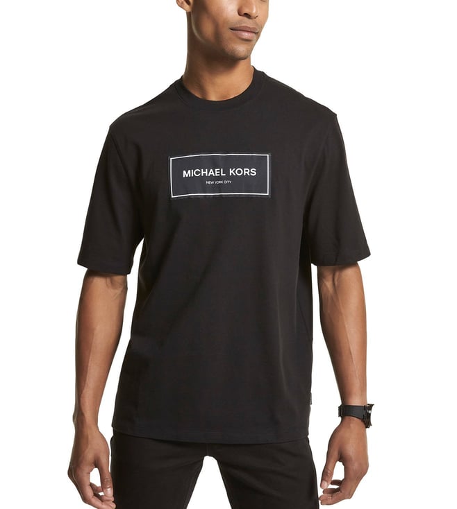 Buy MICHAEL Michael Kors Black Logo Regular Fit T-Shirt for Men Online @  Tata CLiQ Luxury