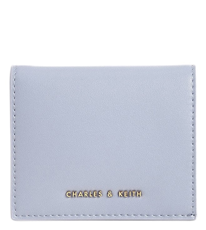 Light Blue Huxley Metallic Accent Front Flap Wallet - CHARLES