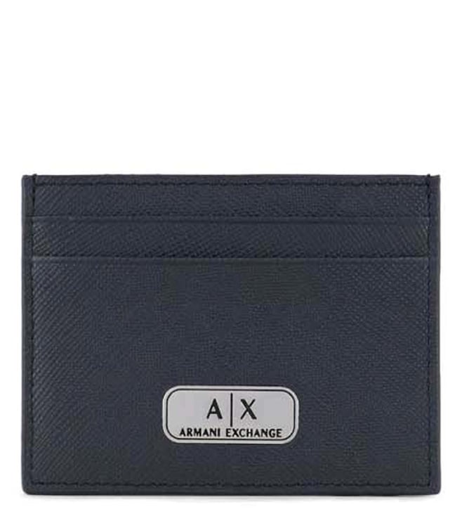Buy Armani Exchange Blue Card Holder for Men Online Tata CLiQ Luxury