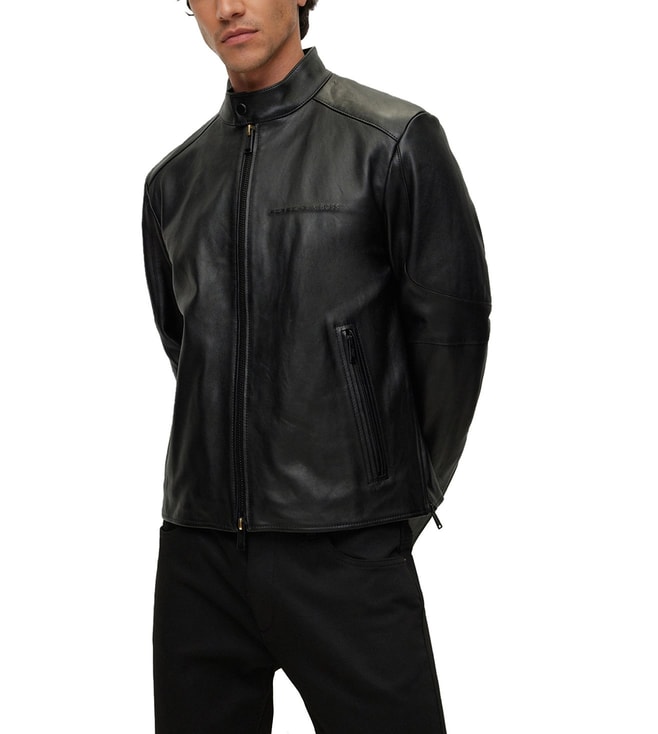 Buy BOSS Black Regular Fit Biker Jacket (Porsche x BOSS) for Men Online @ Tata CLiQ Luxury