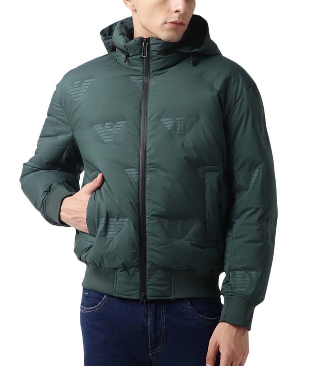 Buy Emporio Armani Green Gables Regular Fit Logo Puffer Jacket for Men  Online @ Tata CLiQ Luxury