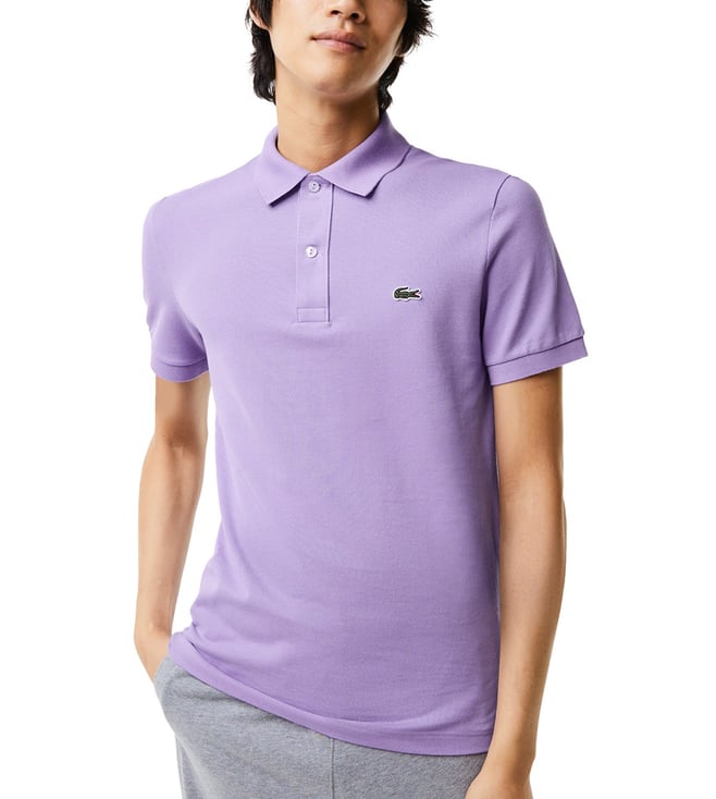 Buy Lacoste Purple Petit Slim Fit Pique Polo T-Shirt Men Online @ Tata CLiQ Luxury