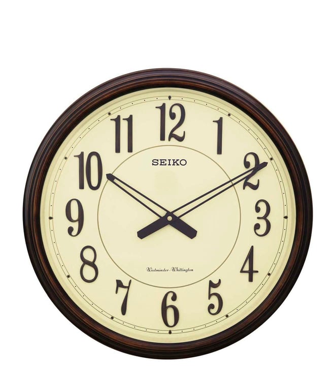 Buy Seiko Brown & Yellow Analog Wall Clock With Sweep Movement Online @  Tata CLiQ Luxury