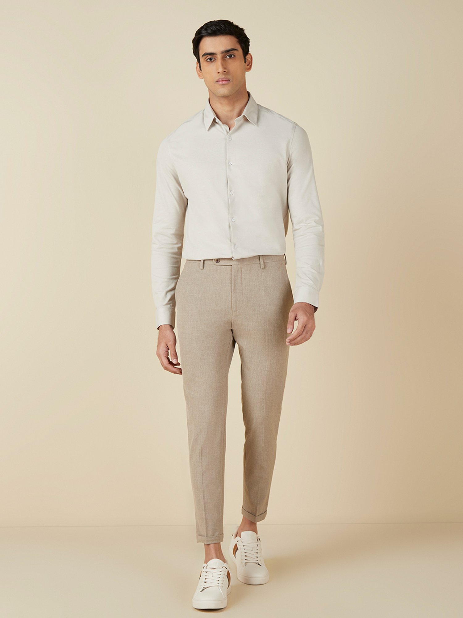 Mid Rise Straight Cotton Pants in Beige  Tom Ford  Mytheresa