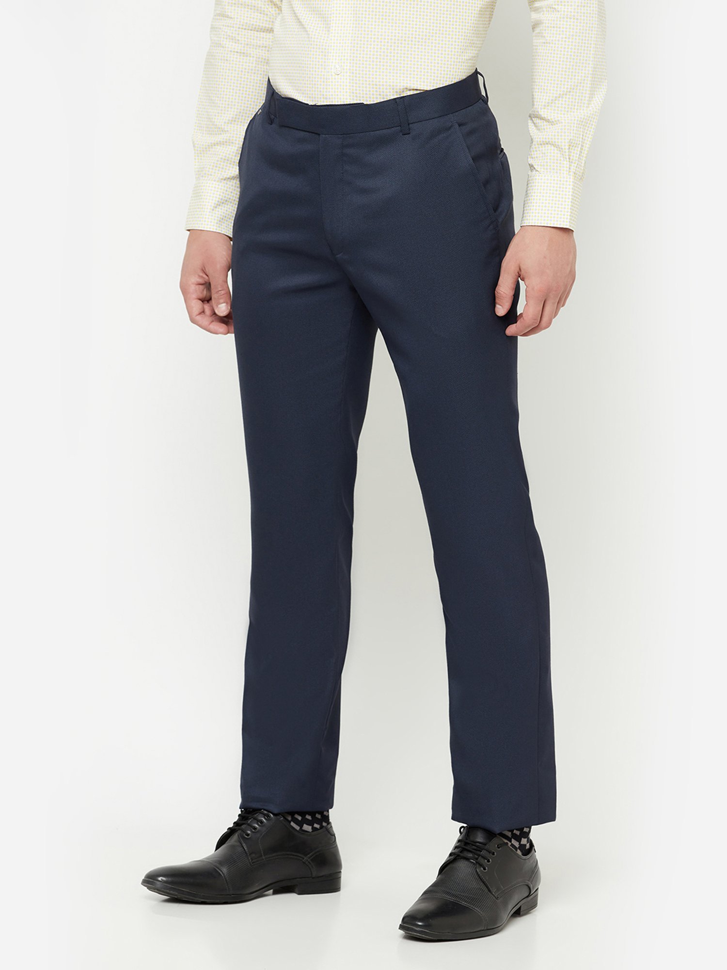 Buy RAYMOND Mens 5 Pocket Check Formal Trousers | Shoppers Stop