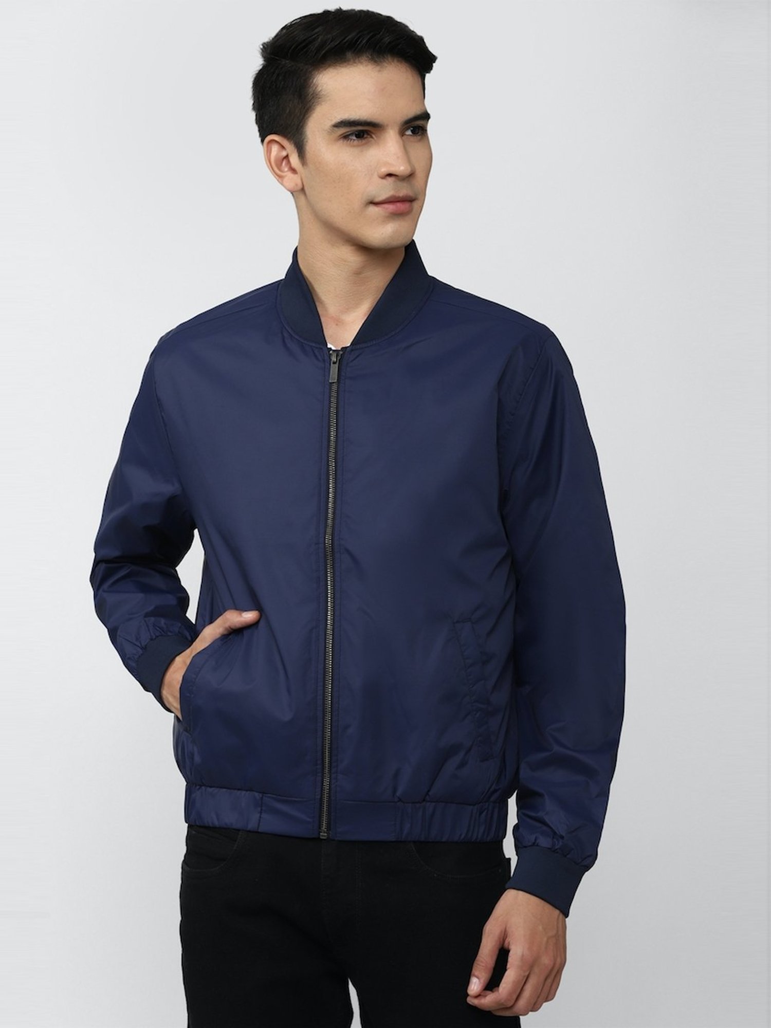 Buy Blue Cotton Checkered Light Fine Bomber Jacket For Men by Sarab  Khanijou Online at Aza Fashions.