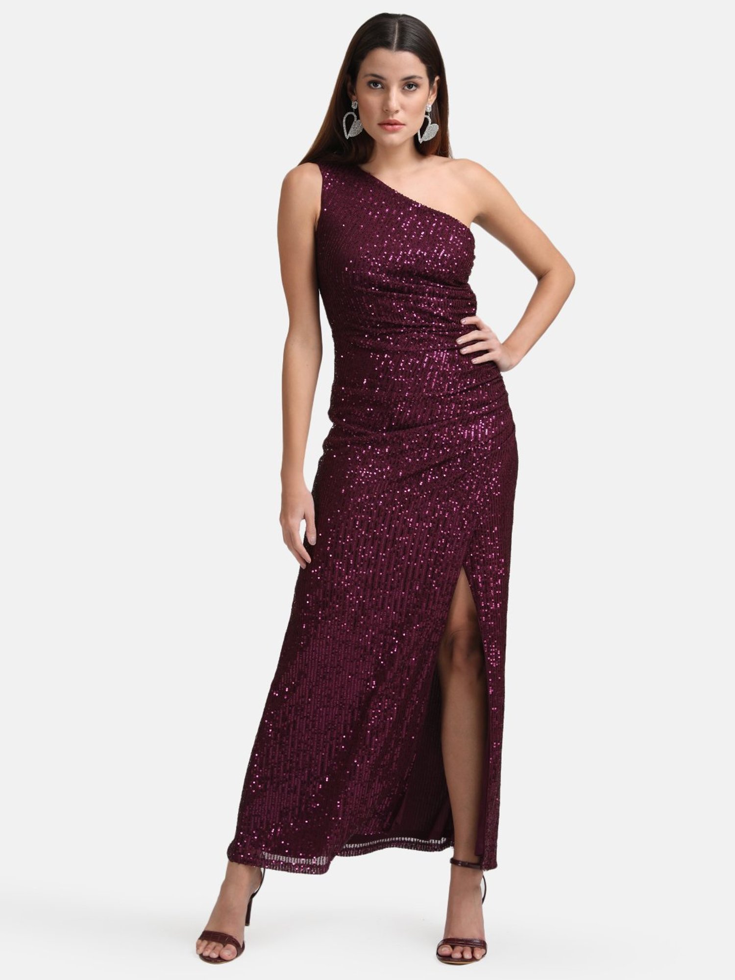 KAZO Women Maxi Purple Dress - Buy KAZO Women Maxi Purple Dress Online at  Best Prices in India | Flipkart.com