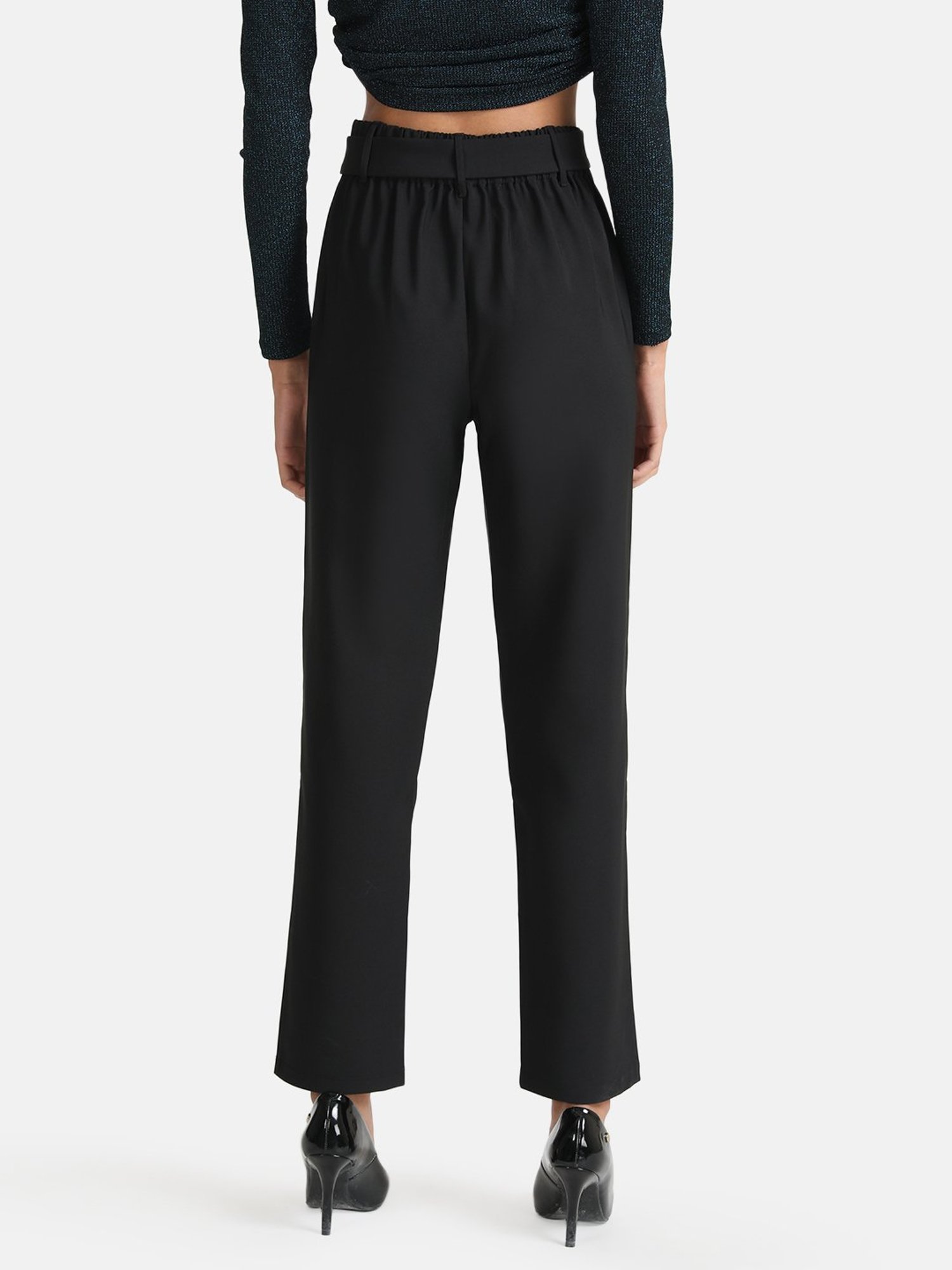 Buy Kazo Women's Regular Casual Pants (124641DRKDMBL26_Black at Amazon.in